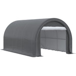 Miscellaneous-16' x 10' Carport, Heavy Duty Portable Garage / Storage Tent with Large Zippered Door, Anti-UV PE Canopy Cover for Car, Truck, Boat - Grey - Outdoor Style Company