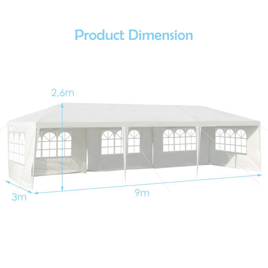 10 x 30 Feet Canopy Tent with 5 Removable Sidewalls for Party Wedding