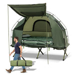  - 1 - Person Folding Camping Tent with Sunshade and Air Mattress - Outdoor Style Company