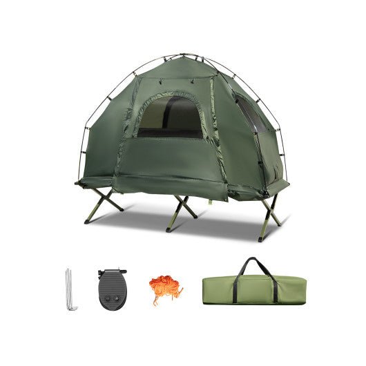  - 1 - Person Folding Camping Tent with Sunshade and Air Mattress - Outdoor Style Company