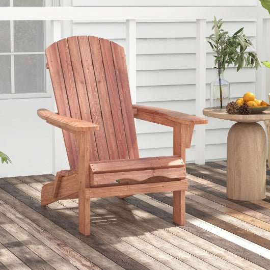  - 1 Piece Folding Adirondack Chair with High Backrest and Wide Armrests - Outdoor Style Company