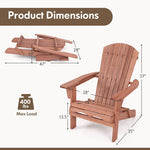  - 1 Piece Folding Adirondack Chair with High Backrest and Wide Armrests - Outdoor Style Company