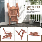  - 1 Piece Folding Adirondack Chair with High Backrest and Wide Armrests - Outdoor Style Company