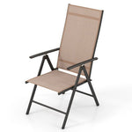  - 1 Piece Patio Folding Dining Chairs with 7 - Level Adjustable High Backrest - Outdoor Style Company