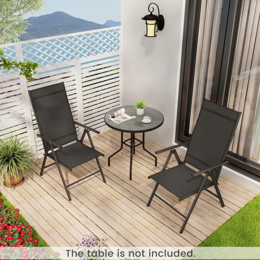  - 1 Piece Patio Folding Dining Chairs with 7 - Level Adjustable High Backrest - Outdoor Style Company