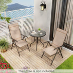  - 1 Piece Patio Folding Dining Chairs with 7 - Level Adjustable High Backrest - Coffee - Outdoor Style Company