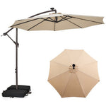  - 10 Feet Cantilever Umbrella with 32 LED Lights and Solar Panel Batteries - Outdoor Style Company