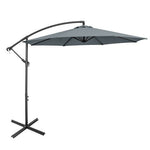  - 10 Feet Offset Umbrella with 8 Ribs Cantilever and Cross Base - Outdoor Style Company