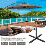  - 10 Feet Offset Umbrella with 8 Ribs Cantilever and Cross Base - Outdoor Style Company