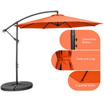  - 10 Feet Offset Umbrella with 8 Ribs Cantilever and Cross Base - Outdoor Style Company