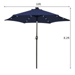  - 10 Feet Outdoor Patio umbrella with Bright Solar LED Lights - Dark Blue - Outdoor Style Company