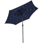  - 10 Feet Outdoor Patio umbrella with Bright Solar LED Lights - Dark Blue - Outdoor Style Company