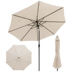  - 10 Feet Outdoor Patio Umbrella with Tilt Adjustment and Crank - Beige - Outdoor Style Company