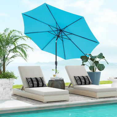  - 10 Feet Outdoor Patio Umbrella with Tilt Adjustment and Crank - Blue - Outdoor Style Company