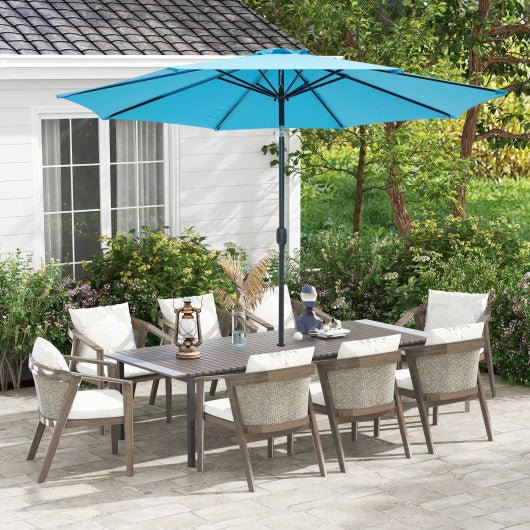  - 10 Feet Outdoor Patio Umbrella with Tilt Adjustment and Crank - Blue - Outdoor Style Company