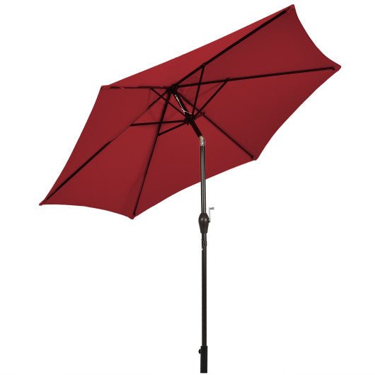  - 10 Feet Outdoor Patio Umbrella with Tilt Adjustment and Crank - Dark Red - Outdoor Style Company