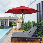  - 10 Feet Outdoor Patio Umbrella with Tilt Adjustment and Crank - Dark Red - Outdoor Style Company