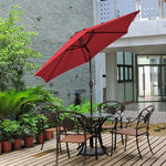  - 10 Feet Outdoor Patio Umbrella with Tilt Adjustment and Crank - Dark Red - Outdoor Style Company