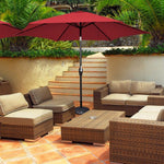  - 10 Feet Outdoor Patio Umbrella with Tilt Adjustment and Crank - Dark Red - Outdoor Style Company