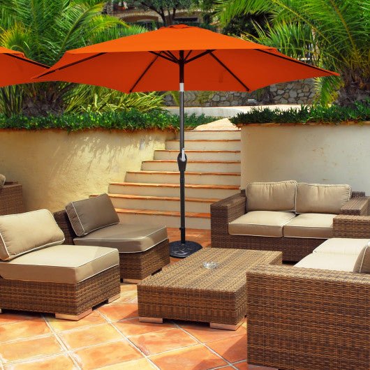  - 10 Feet Outdoor Patio Umbrella with Tilt Adjustment and Crank - Orange - Outdoor Style Company