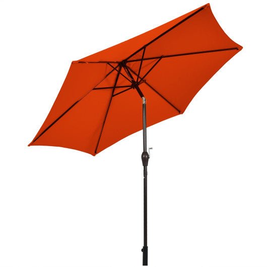  - 10 Feet Outdoor Patio Umbrella with Tilt Adjustment and Crank - Orange - Outdoor Style Company