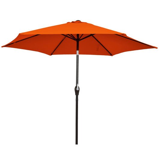  - 10 Feet Outdoor Patio Umbrella with Tilt Adjustment and Crank - Orange - Outdoor Style Company