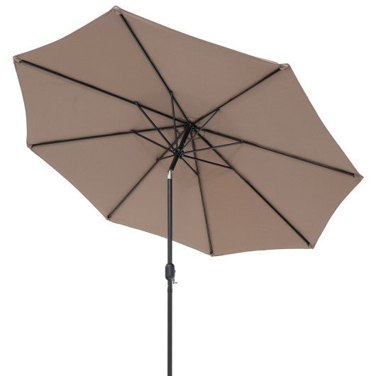  - 10 Feet Outdoor Patio Umbrella with Tilt Adjustment and Crank - Tan - Outdoor Style Company