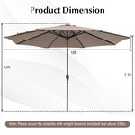  - 10 Feet Outdoor Patio Umbrella with Tilt Adjustment and Crank - Tan - Outdoor Style Company