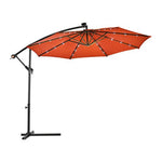  - 10 Feet Patio Hanging Solar LED Umbrella Sun Shade with Cross Base - Outdoor Style Company