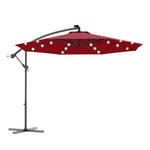  - 10 Feet Patio Hanging Solar LED Umbrella Sun Shade with Cross Base - Outdoor Style Company