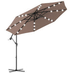  - 10 Feet Patio Hanging Solar LED Umbrella Sun Shade with Cross Base - Outdoor Style Company