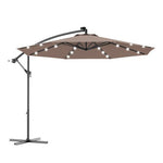  - 10 Feet Patio Hanging Solar LED Umbrella Sun Shade with Cross Base - Outdoor Style Company