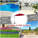  - 10 Feet Patio Offset Umbrella Market Hanging Umbrella for Backyard Poolside Lawn Garden - Outdoor Style Company