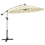  - 10 Feet Patio Offset Umbrella Market Hanging Umbrella for Backyard Poolside Lawn Garden - Beige - Outdoor Style Company