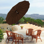  - 10 Feet Patio Offset Umbrella Market Hanging Umbrella for Backyard Poolside Lawn Garden - Tan - Outdoor Style Company