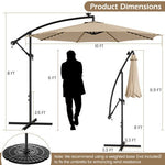  - 10 Feet Patio Offset Umbrella with 112 Solar - Powered LED Lights - Beige - Outdoor Style Company