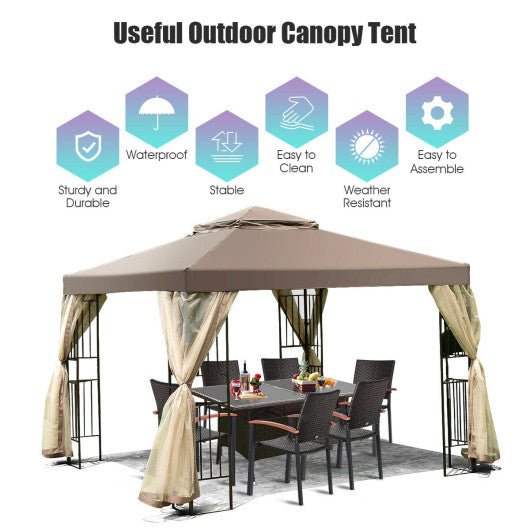  - 10 Feet x 10 Feet Awning Patio Screw - free Structure Canopy Tent - Outdoor Style Company