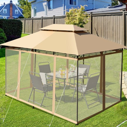  - 10 Feet x 13 Feet Tent Canopy Shelter with Removable Netting Sidewall - Outdoor Style Company