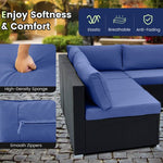  - 10 Piece Outdoor Wicker Conversation Set with Seat and Back Cushions - Outdoor Style Company