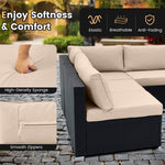  - 10 Piece Outdoor Wicker Conversation Set with Seat and Back Cushions - Outdoor Style Company