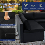  - 10 Piece Outdoor Wicker Conversation Set with Seat and Back Cushions - Outdoor Style Company