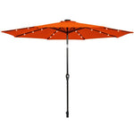  - 10' Solar LED Lighted Patio Market Umbrella Shade Tilt Adjustment Crank - Orange - Outdoor Style Company