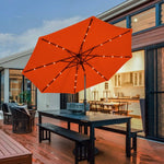  - 10' Solar LED Lighted Patio Market Umbrella Shade Tilt Adjustment Crank - Orange - Outdoor Style Company