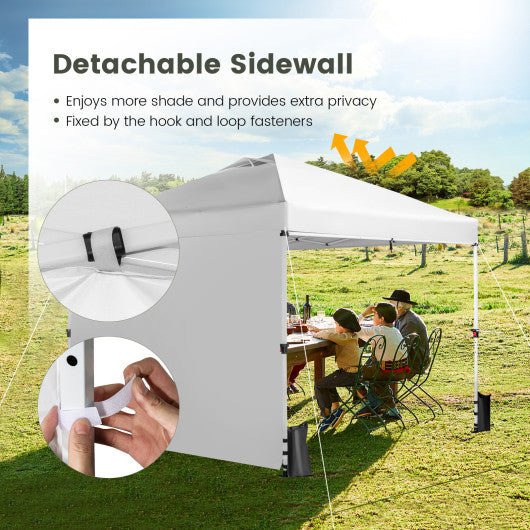  - 10 x 10 Feet Foldable Commercial Pop - up Canopy with Roller Bag and Banner Strip - Outdoor Style Company