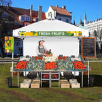  - 10 x 10 Feet Foldable Commercial Pop - up Canopy with Roller Bag and Banner Strip - Outdoor Style Company