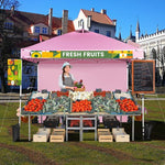  - 10 x 10 Feet Foldable Commercial Pop - up Canopy with Roller Bag and Banner Strip - Outdoor Style Company