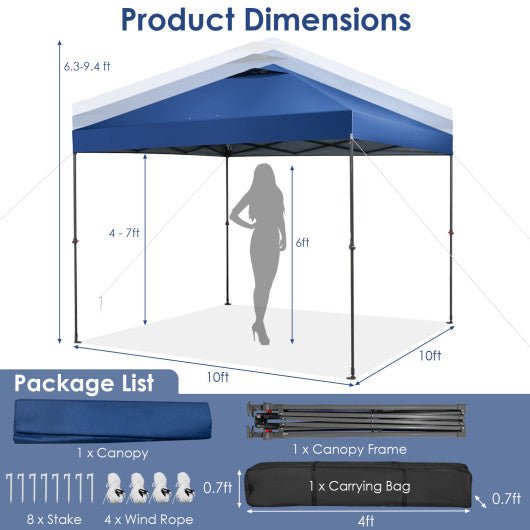  - 10 x 10 Feet Foldable Outdoor Instant Pop - up Canopy with Carry Bag - Outdoor Style Company