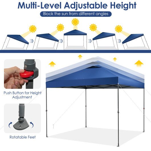  - 10 x 10 Feet Foldable Outdoor Instant Pop - up Canopy with Carry Bag - Blue - Outdoor Style Company