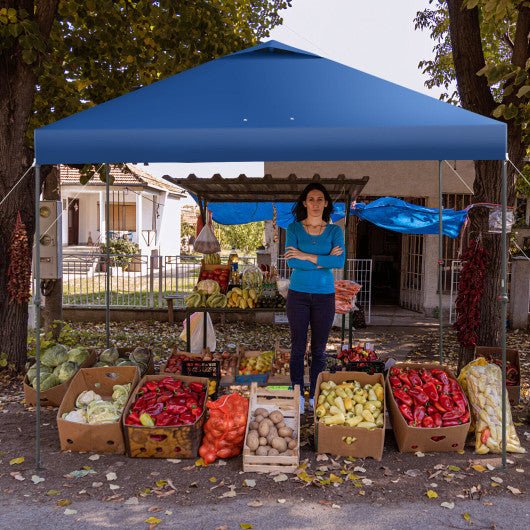  - 10 x 10 Feet Foldable Outdoor Instant Pop - up Canopy with Carry Bag - Blue - Outdoor Style Company