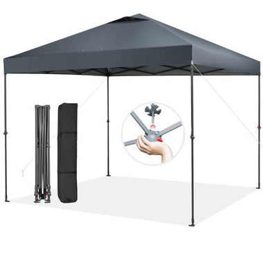  - 10 x 10 Feet Foldable Outdoor Instant Pop - up Canopy with Carry Bag - Gray - Outdoor Style Company